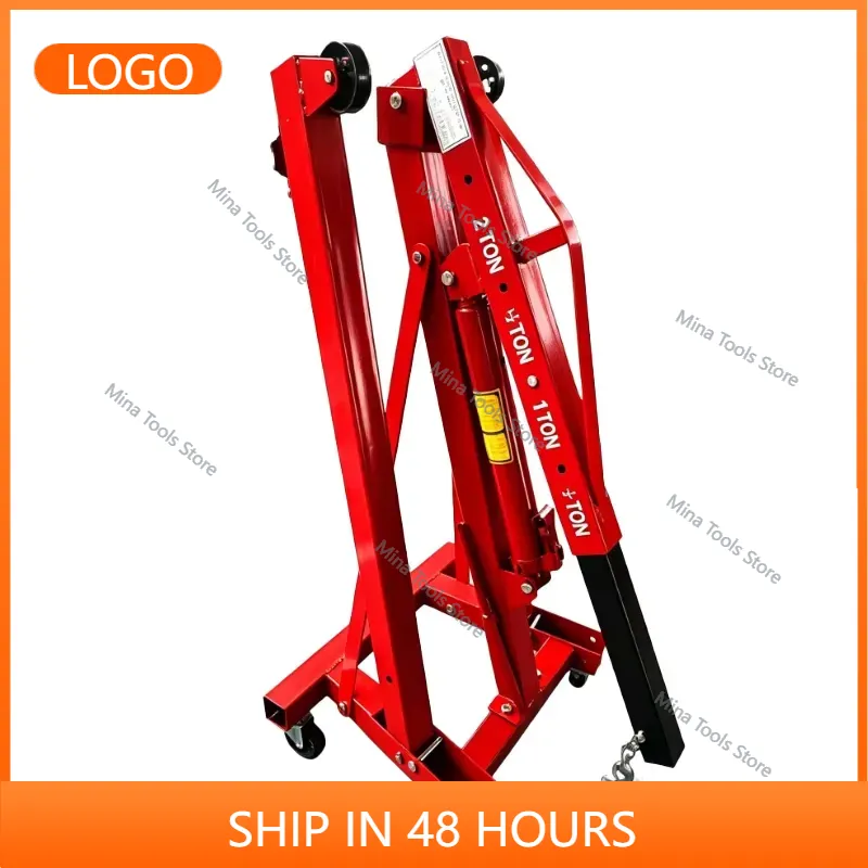 Hydraulic Car Lift - 2-Tonnen-Klappbarer Hydraulischer Motorkran 2T Auto-Motorheber Werkstatt-Garagen-Hebevorrichtung